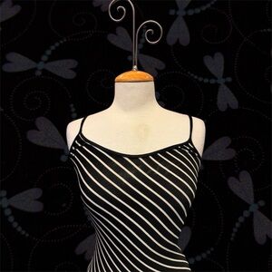 Black & White Striped Spaghetti Strap dress